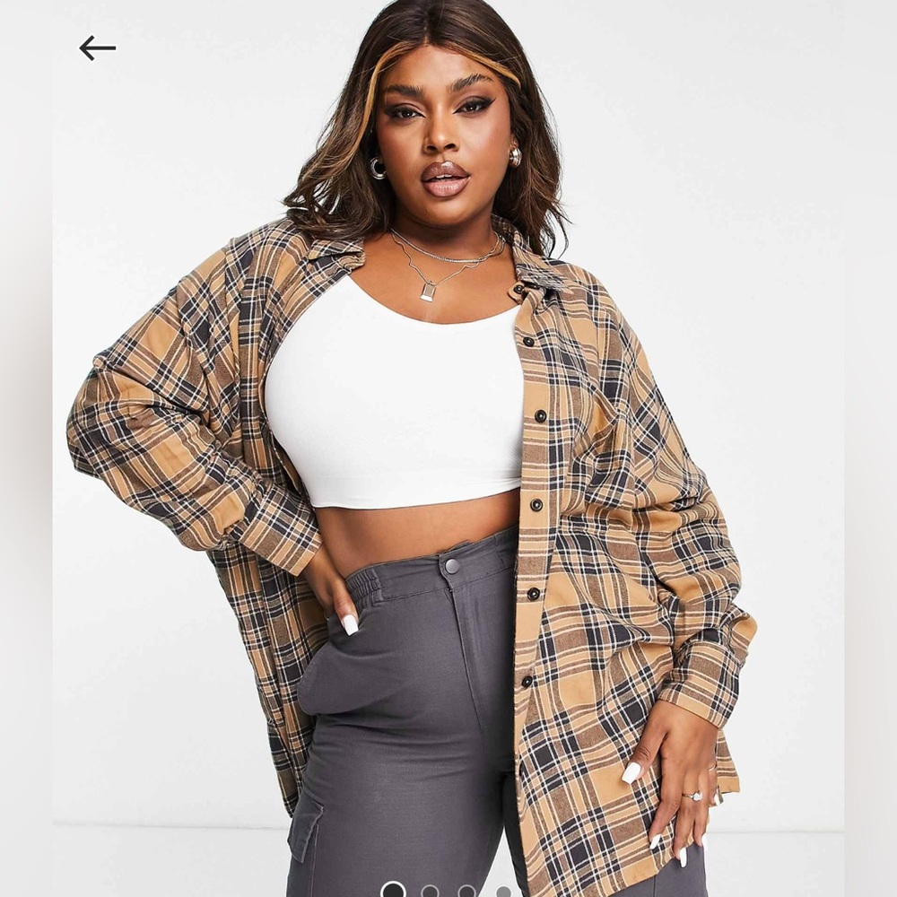 NEW ASOS boyfriend flannel button up Women’s size 18